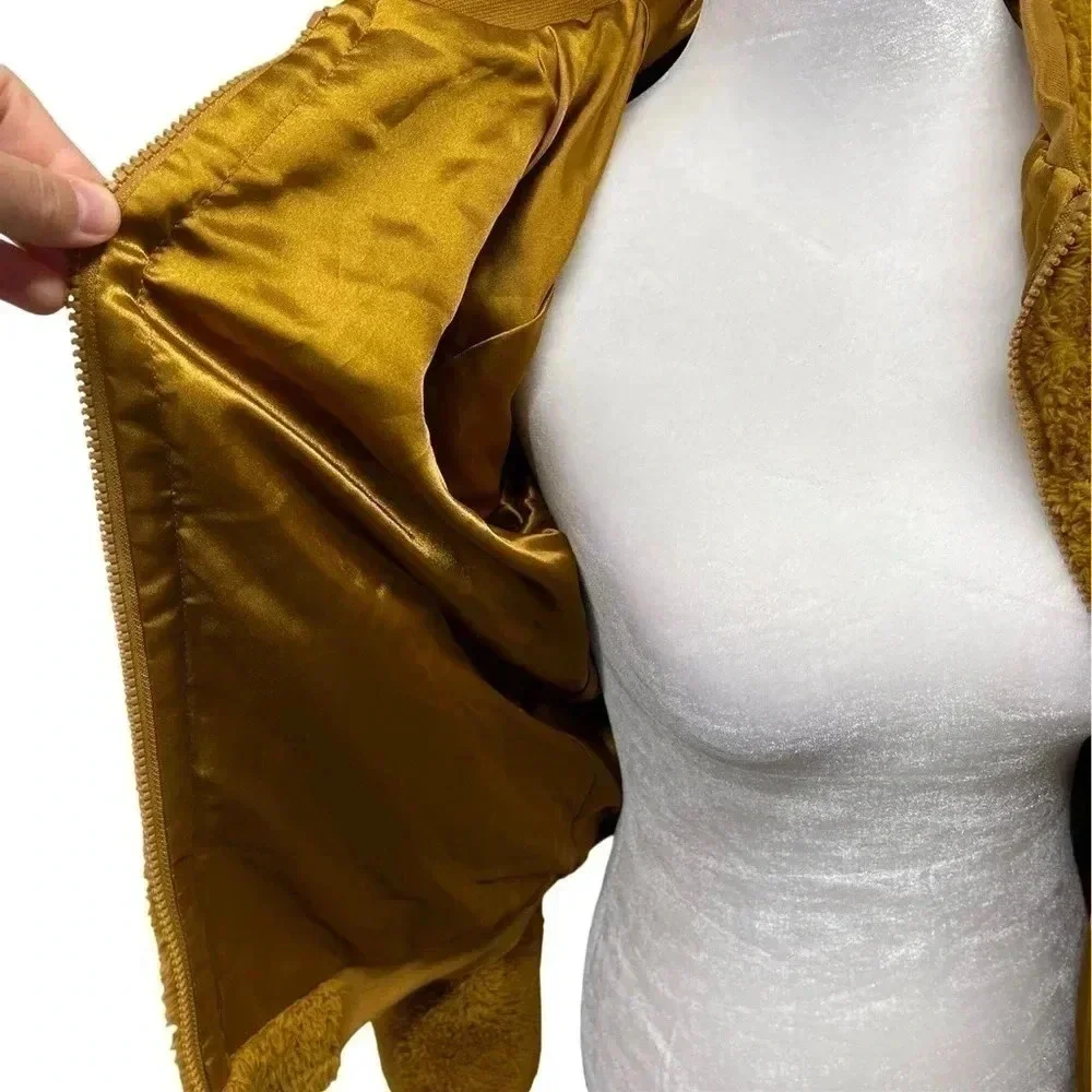 J Crew Mercantile Goldenrod Sherpa teddy bomber jacket. XS. Excellent condition